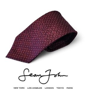 Nwot! Sean John floral dotted silk power tie, maroon